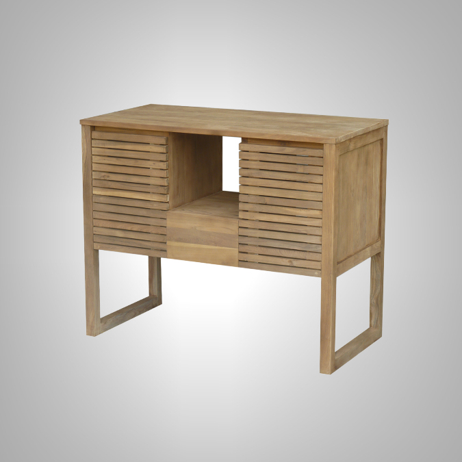 BATHROOM CHEST WITH SLAT DOORS