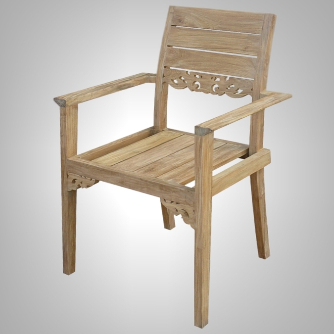 Carving Stacking Arm Chair