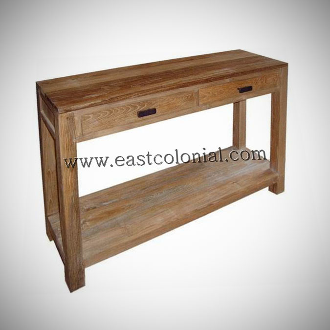 Solo Console Table Large w Shelf 2 Drawers