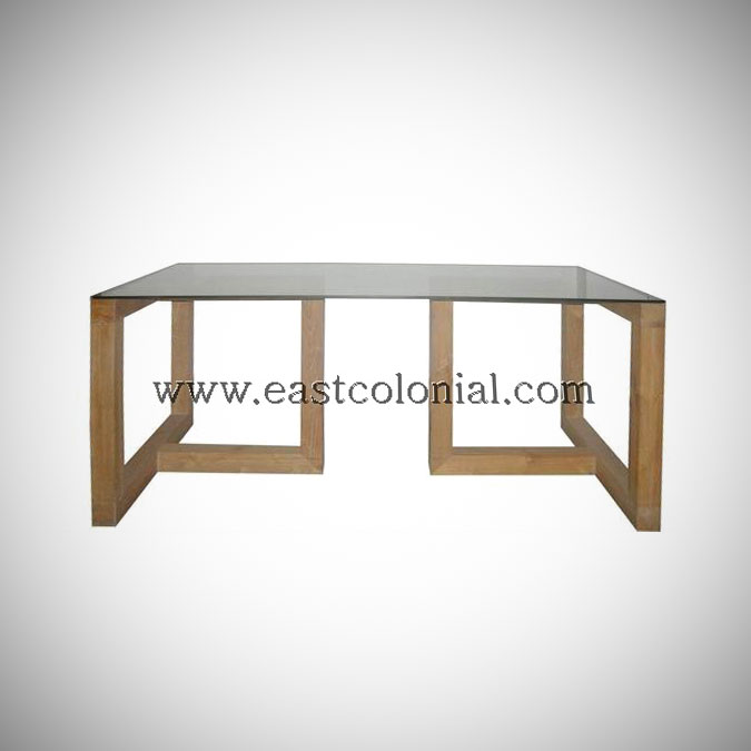 Linear Dining Table with Glass Top Small