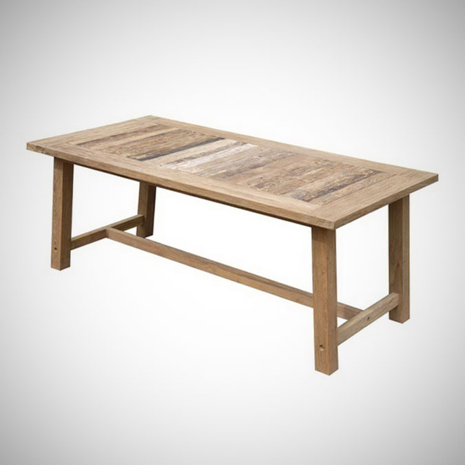 Rust Teak Dining Table Large