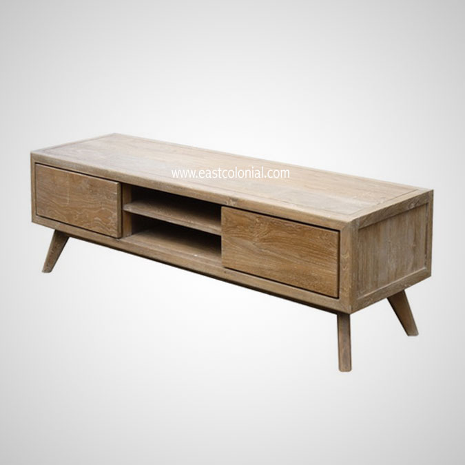 VINTAGE TV RACK 2 DRAWERS OPEN SHELF