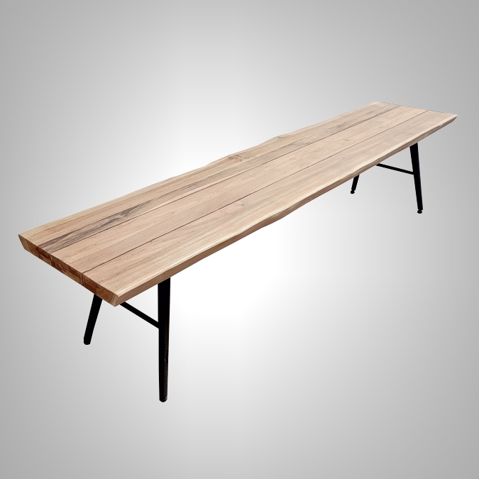 Outdoor Bench with Iron Leg 