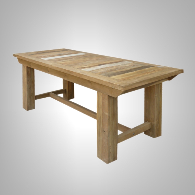 Rust Teak Dining Table Extension- Close