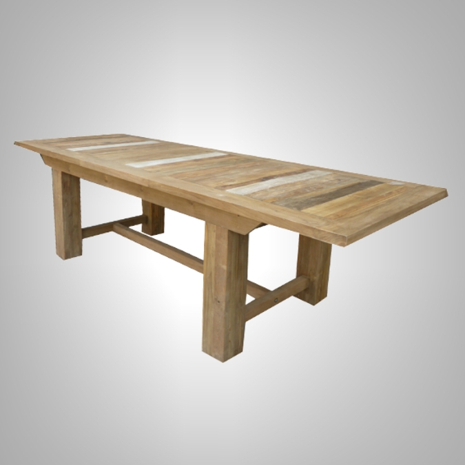 Rust Teak Dining Table Extension- Open