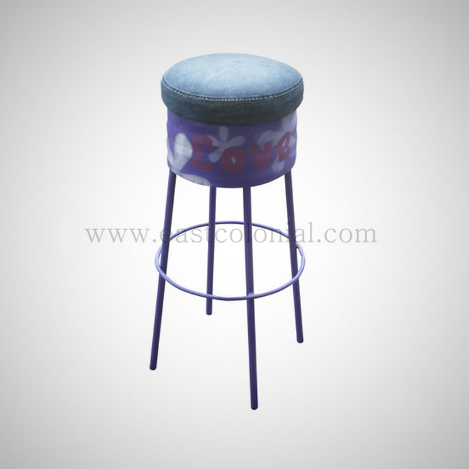 Barrel Bar Stool Purple